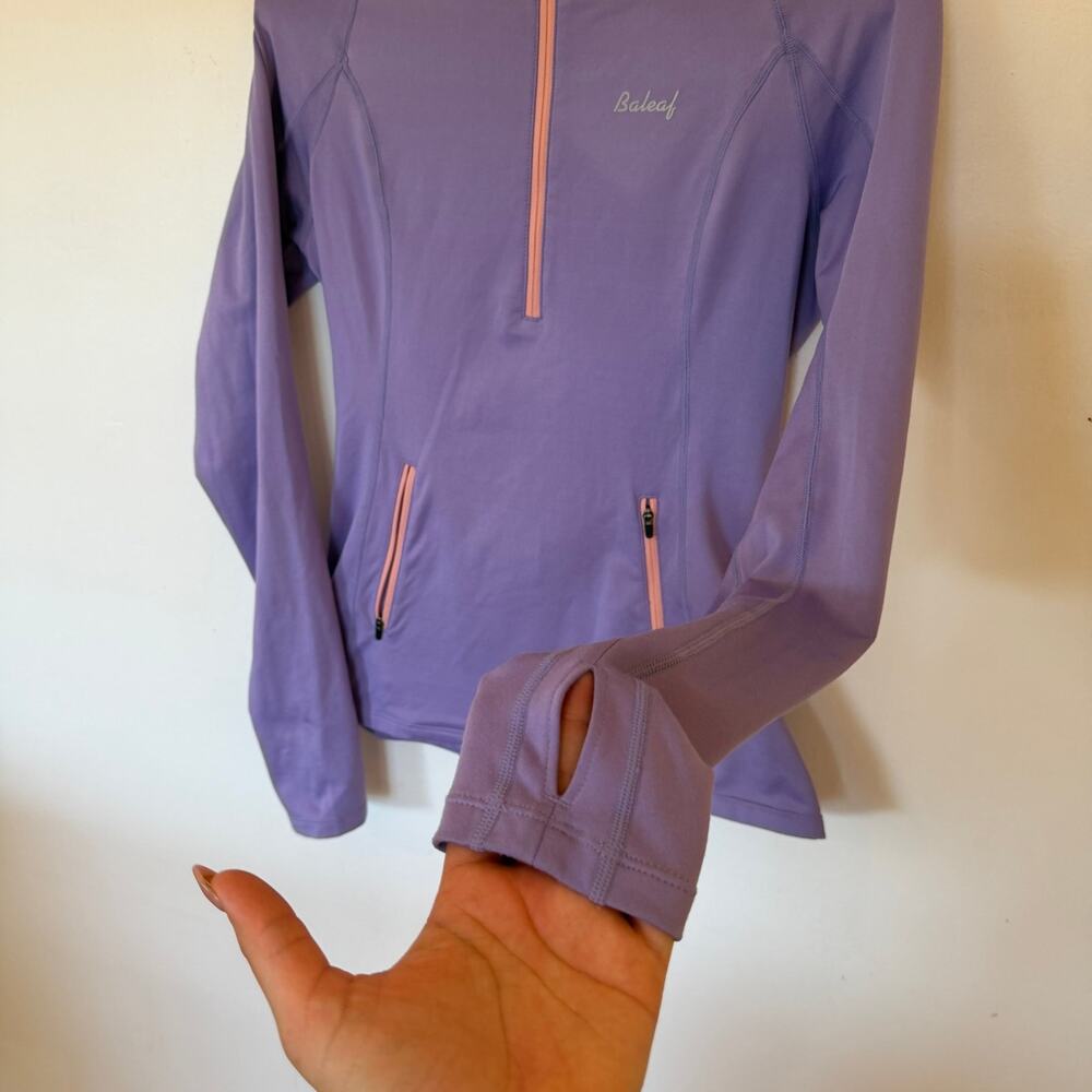 BALEAF Lavender Women’s Thermal Fleece 1/2 Zip Running Pullover Jacket Size S - Picture 3 of 5